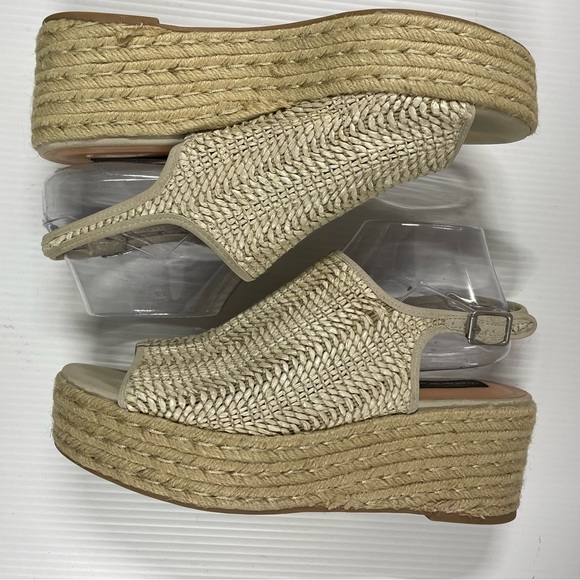Steven by Steve Madden Ecru Raffia Platform Slingback Espadrilles Wm Sz 10M - Picture 7 of 9
